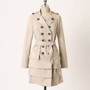 Idra by Anthropologie ruffle trench coat